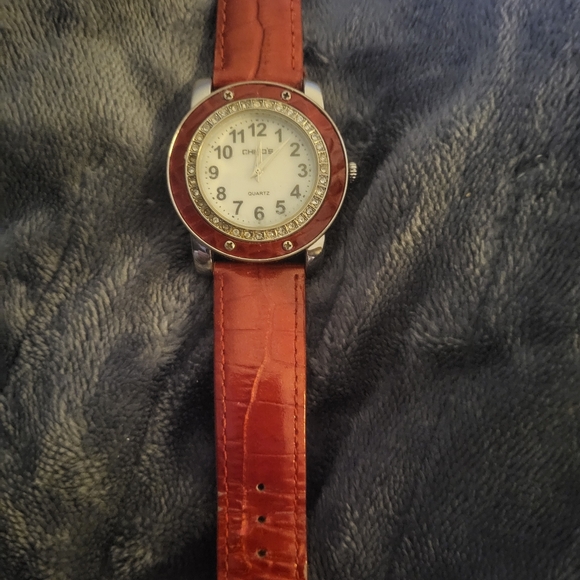 Chicos Red Leather Strap Watch - Picture 5 of 5